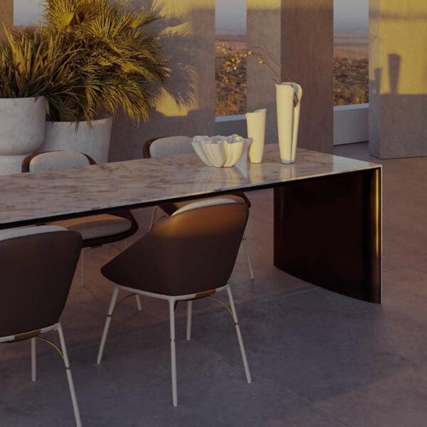 Image of Zest large garden table and Nero luxury garden chairs by Myface