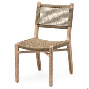 Studio image of Fiona rustic teak dining chair by Gommaire garden furniture