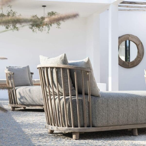 Image of Gommaire chaise longue Carol in grey natural teak finish