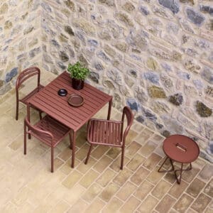 Image of Bliss modern aluminium garden dining set in Desert red finish