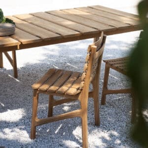 Image of Teseo luxury teak garden chair and dining table by RODA
