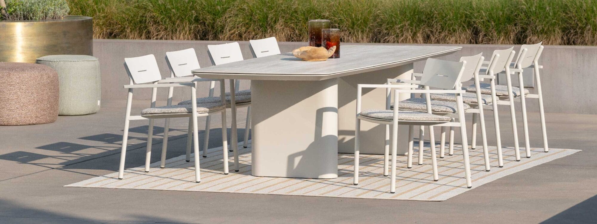 Image of Dune colour Amorelli garden table & Lynsa dining chairs by Jati & Kebon