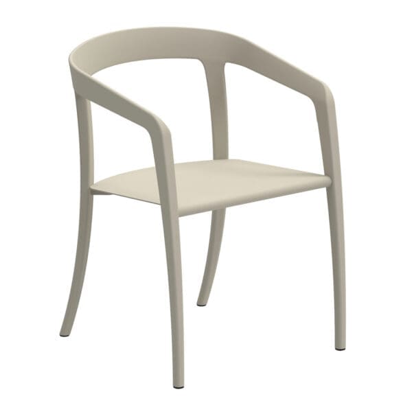 Studio image of Royal Botania Jive chair with aluminium seat in Pebble finish