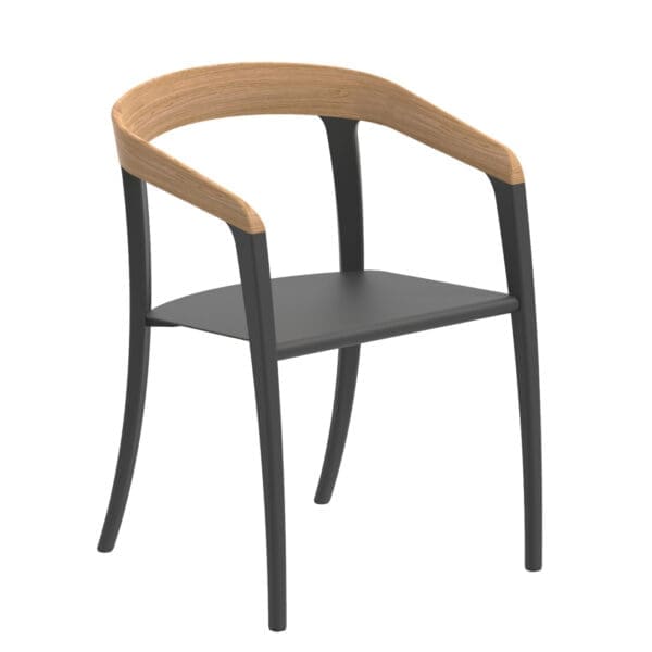 Image of Royal Botania Jive anthracite garden chair with teak back