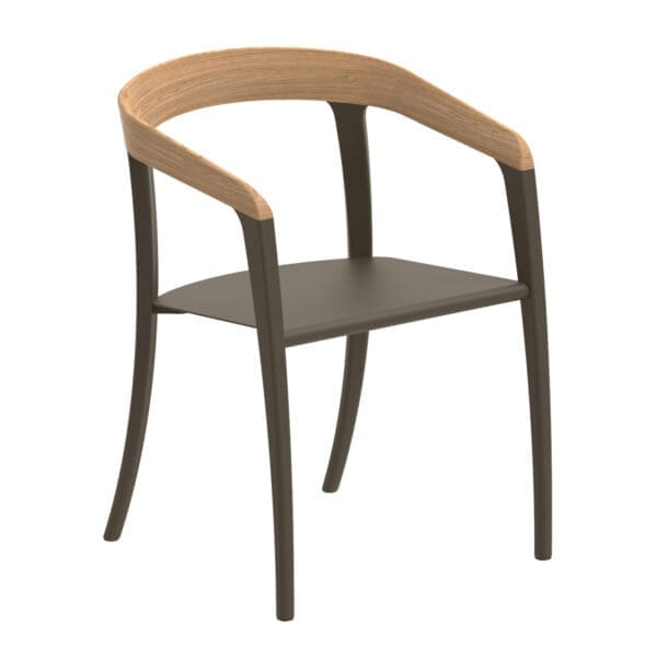 Image of Royal Botania Jive bronze garden chair with teak back