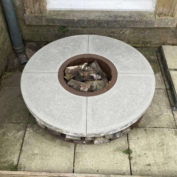 Image of birdseye view of Ercole luxury concrete fire pit