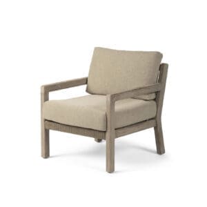 Studio image of Gommaire Mario 1 seater sofa with plump garden cushions