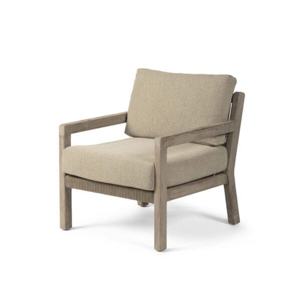 Studio image of Gommaire Mario 1 seater sofa with plump garden cushions