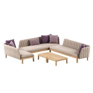 Image of render of Royal Botania Calypso Lounge Set 06 U shaped garden sofa