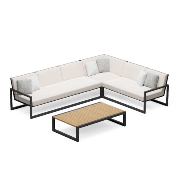 Image of render of Royal Botania Ninix Lounge Set 01 minimalist garden corner sofa