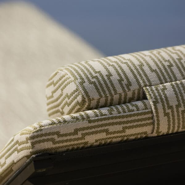 Image of detail of cushion fabric of Marguerite sun lounger by Joli