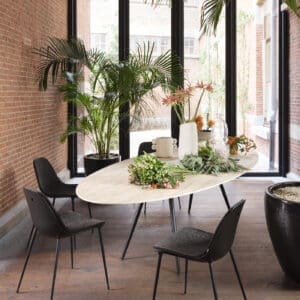 Image of Marguerite elliptical dining table and chairs by Joli