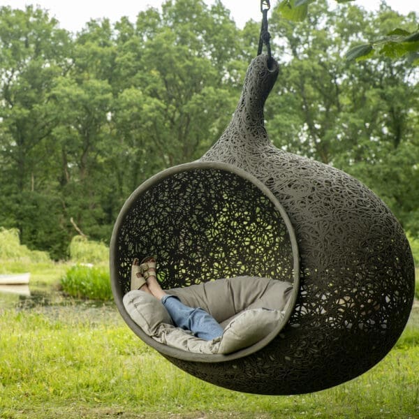 Image of taupe coloured Bios Hide garden egg chair by Unknown Nordic