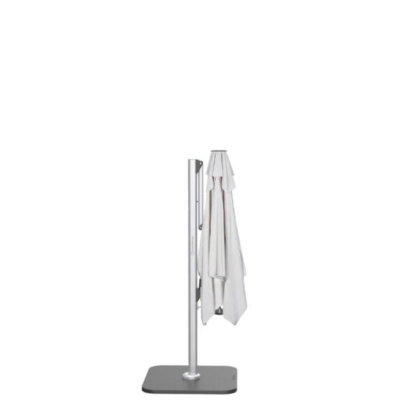 Studio image of closed Shademaker Solaris side post parasol