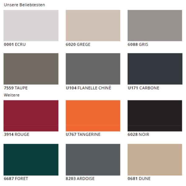 Image of swatches of Dickson Infinity fabrics, used for Shademaker parasol canopies, made in 100% Solution-Dyed Acrylic