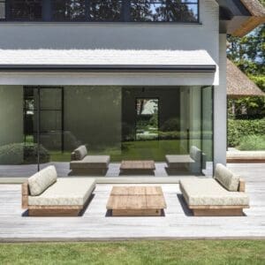 Image of Gommaire Lounge Magnus luxury teak sofas and low tables