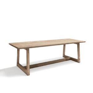 Image of Gommaire Dennis rectangular dining table finished in natural-grey teak patina