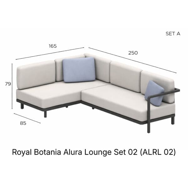 Studio image of Studio image of Royal Botania Alura Lounge Set 02 (ALRL 02) with dimensions
