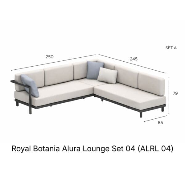 Royal Botania Alura Lounge Set 04 (ALRL 04) with dimensions
