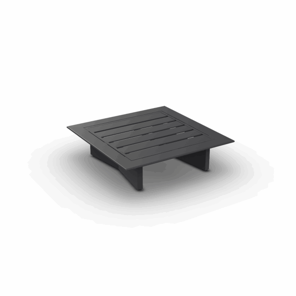 Image of Arbon coffee table and pouf in charcoal aluminium by Jati & Kebon