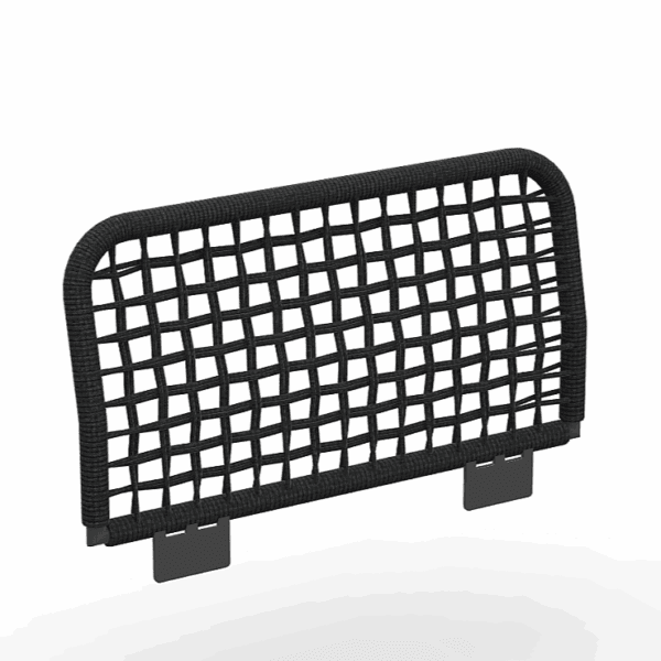 Image of Jati Kebon sofa armrest in charcoal aluminium and rope