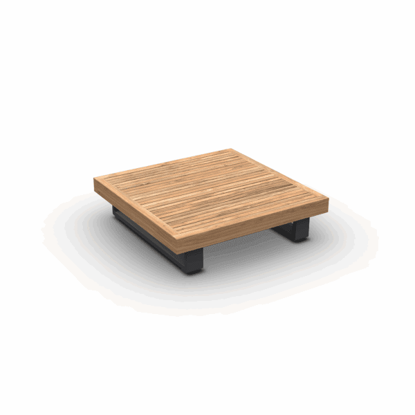 Image of Truro square teak low table with charcoal aluminium feet by Jati & Kebon