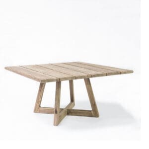 Studio image of Gommaire square table Dennis in natural grey teak
