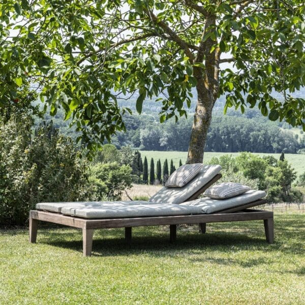 Image of Gommaire Lisa luxury teak sunlounger for 2