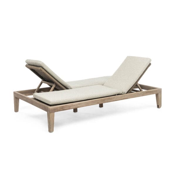 Image of Gommaire Lisa twin sunlounger with cushions and backrests raised in opposing directions