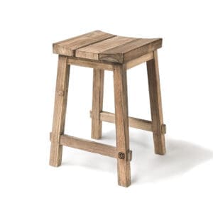 Studio image of Gommaire Alexi contemporary teak bar stool