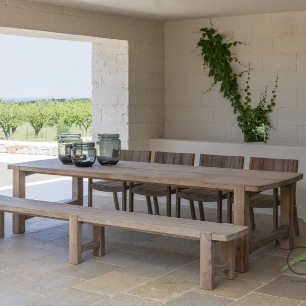 Image of Gommaire Jacoba extra large teak table and bench