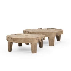 Studio image of Gommaire extra large Samba low teak tables