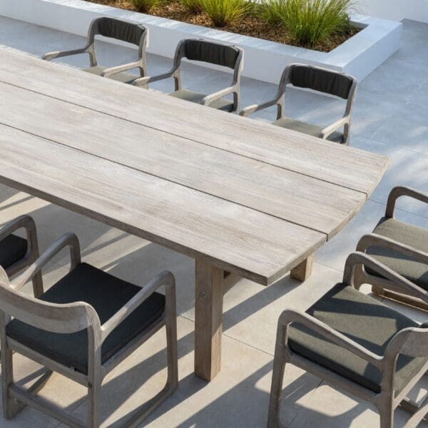 Image showing broad teak planks of Gommaire Abe rectangular teak table
