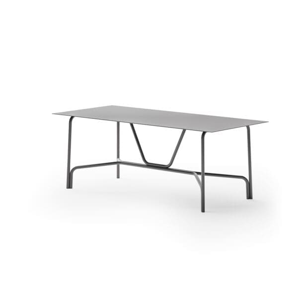 Studio image of medium Unopiu Salo rectangular garden table in graphite finish