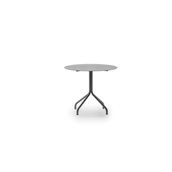 Studio image of Unopiu round bistro table in graphite aluminium