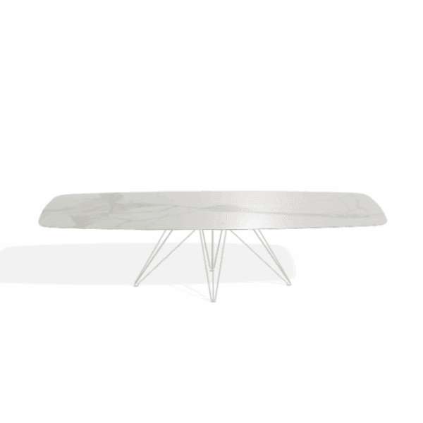 Image of Wire Faux Ellipse luxury ceramic table with chic retro design by Joli