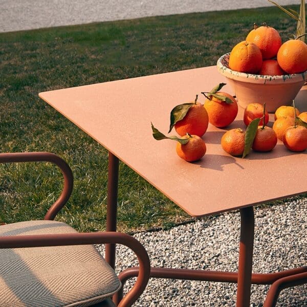 Image of terracotta Salò modern garden dining furniture by Unopiu
