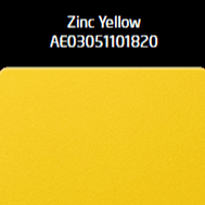 Image of swatch of Zinc Yellow powder coat paint finish used for Cassecroute modern picnic tables