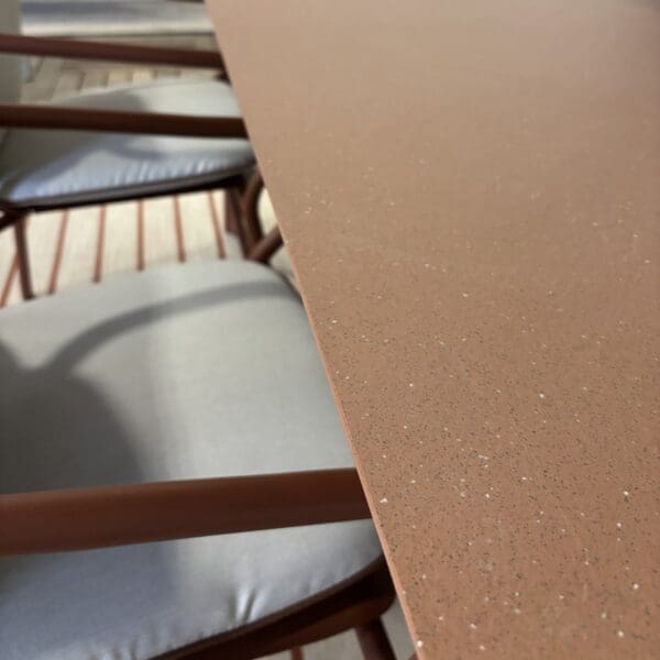 Image of terracotta ceramic table top of Salo garden table by Unopiu