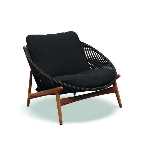 Studio image of Gloster Bora Lounge Chair in Umber wicker