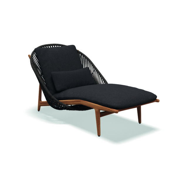 Studio image of Gloster Bora lounger in Umber wicker