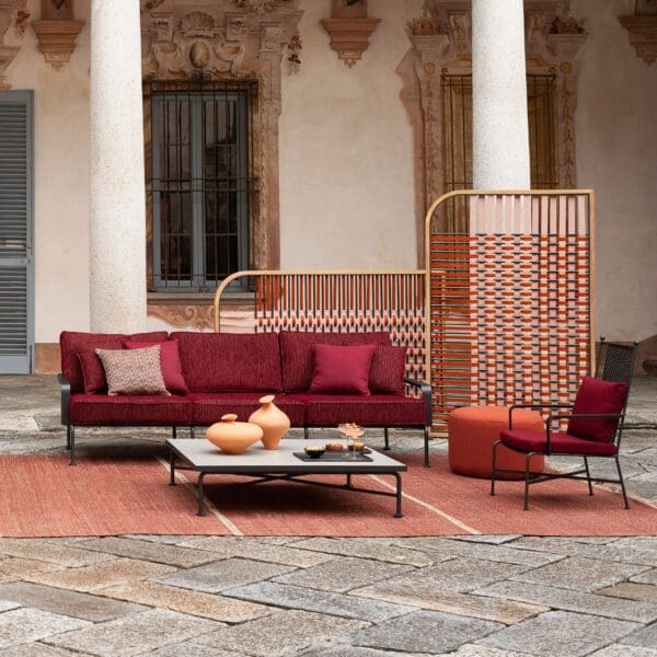 Image of RODA Stresa luxury 3 seat garden sofa with voluptuous cushions