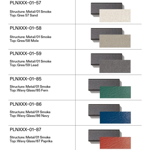 Image of Gres ceramic, wavy glass and Smoke frame finishes used for RODA luxury garden funiture