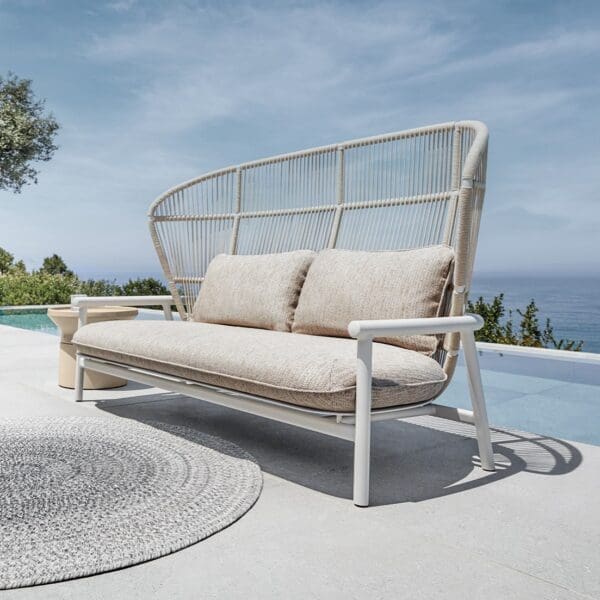 Image of Gloster Fern Aluminium lounge 2 seater sofa in bone and dune finish