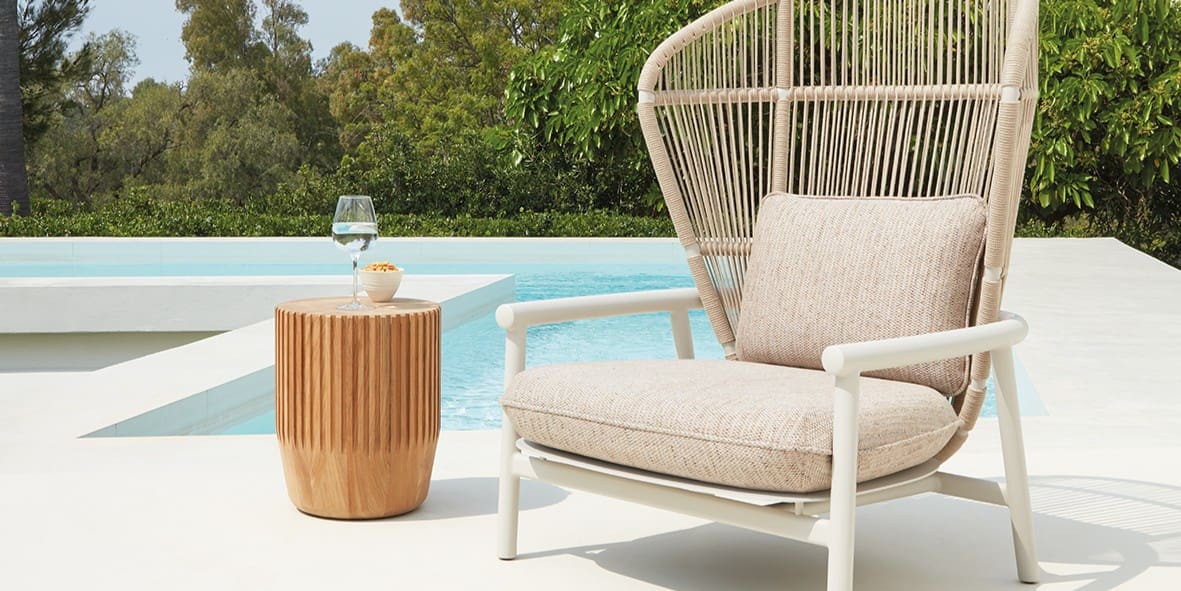 Cropped image of Gloster Fern aluminium garden lounge chair