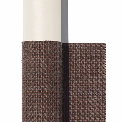 Image of swatch of Milk frame and Brown Batyline swatch used for RODA furniture