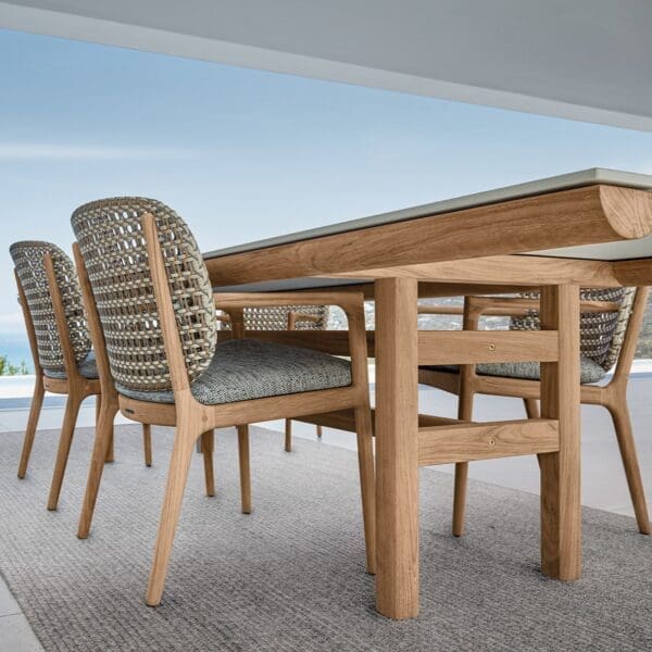 Image of Gloster Kay garden chairs and Rail teak dining table
