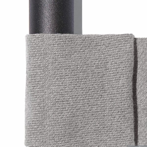 Image of swatch of Smoke steel and Clay coloured padding used for RODA Arena daybed