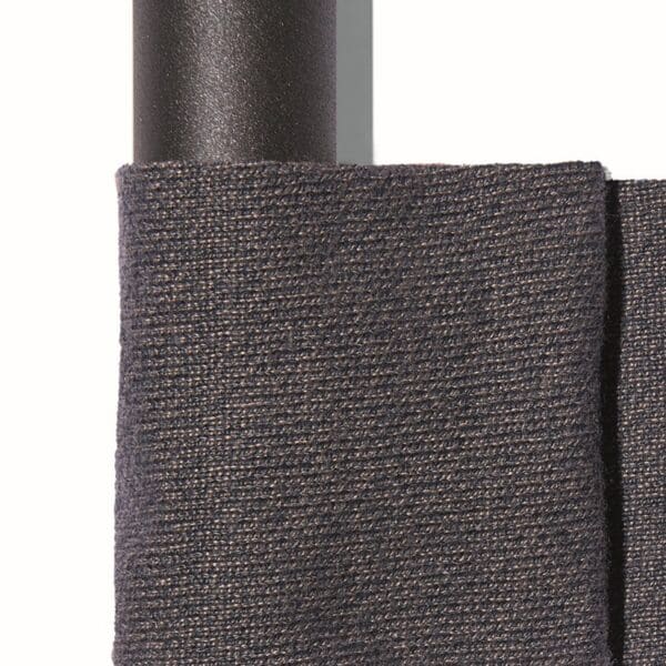 Image of swatch of Smoke coloured steel and Grey Blue padding used for RODA Arena daybed