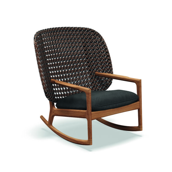 Studio image of Gloster Kay lounge rocking chair with high back
